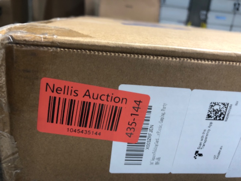 Photo 1 of 34" Square Folding Card Table, Fold-in-Half Utility Dining Portable Table Heavy Duty HDPE White Plastic Foldable with Carrying Handle Indoor Outdoor for Picnic, Camping, Party