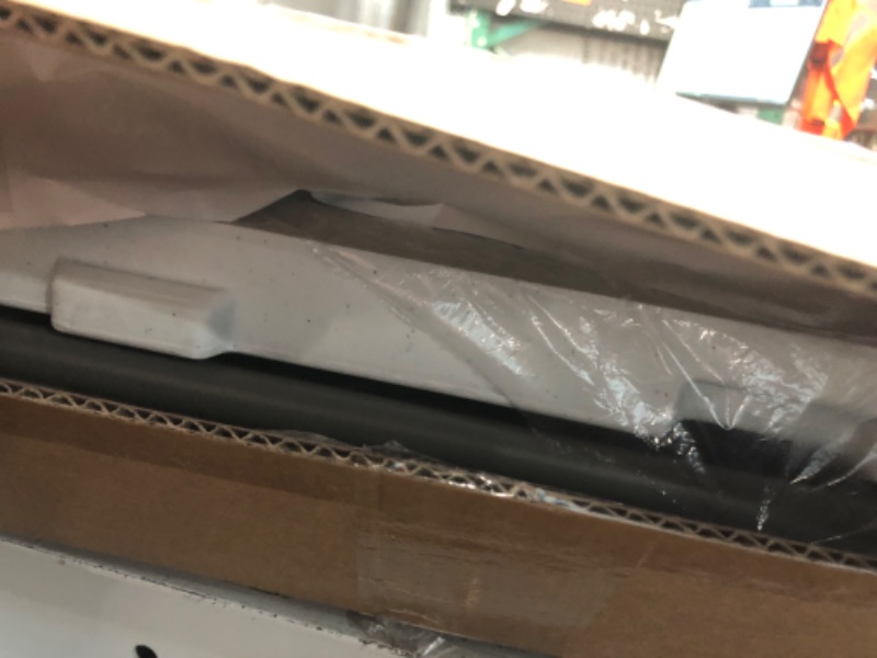 Photo 1 of 34" Square Folding Card Table, Fold-in-Half Utility Dining Portable Table Heavy Duty HDPE White Plastic Foldable with Carrying Handle Indoor Outdoor for Picnic, Camping, Party