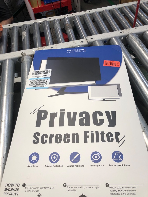 Photo 1 of [2-Pack] 24 Inch Computer Privacy Screen Filter for 16:9 Widescreen Monitor, Removable Eye Protection Anti Glare Blue Light Filter Privacy Shield, Anti Spy Screen Protector Film 24 In