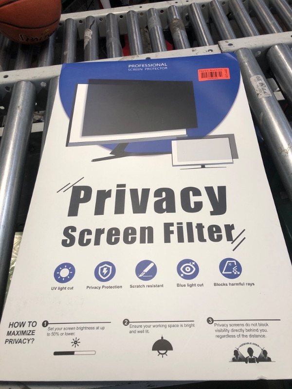 Photo 1 of [2-Pack] 24 Inch Computer Privacy Screen Filter for 16:9 Widescreen Monitor, Removable Eye Protection Anti Glare Blue Light Filter Privacy Shield, Anti Spy Screen Protector Film 24 In