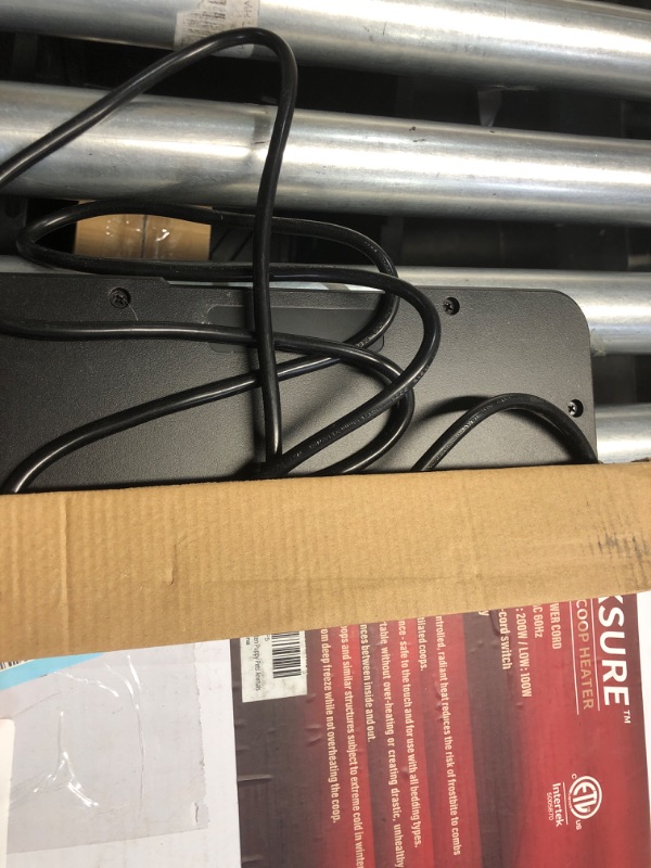 Photo 1 of 
AOKSURE 18.9'' Chicken Coop Heaters, 100/200W Adjustable Wattage Chicken Heater Energy Efficient Design Safer Than Brooder Lamps, 2Ways to Use, Heating Wire ETL-Compliant for Chicken Coop Pets Animals