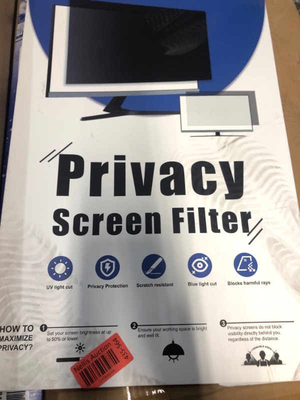 Photo 1 of [2-Pack] 24 Inch Privacy Screen for Computer Monitor 16:9 Aspect Ratio, Eye Protection Anti Blue Light Glare Shield, 24inch Removable Black Blackout Anti Spy Desktop Security Private Filter