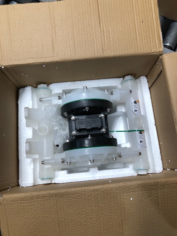 Photo 1 of (Used)(minor damage)Air Operated Double Diaphragm Pump, 12 GPM Dual Diaphragm Air Pump Pneumatic Waste Oil Transfer Pump for Chemical, 1/2 Inch Inlet/Outlet