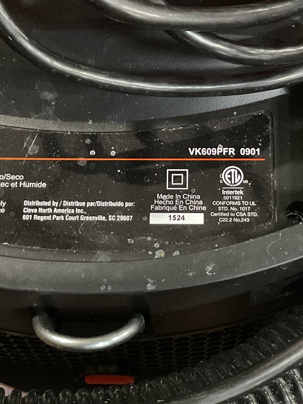 Photo 1 of (Used)(see images)Armor All 6-Gallon* 5.5 Peak HP† 3-in-1 Wet/Dry/Upholstery Shampoo Vacuum Cleaner – VK609PFR 0901