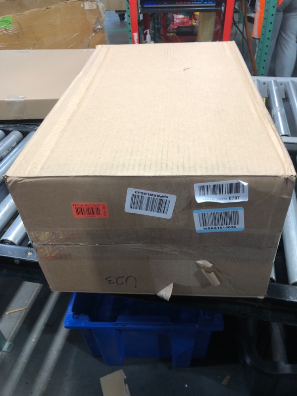 Photo 1 of Rubbermaid Wrap N' Craft Plastic Wrapping Paper Organizer Storage Container with Top Ornament Storage Compartment for 20 Standard 30 Inch Rolls, Clear