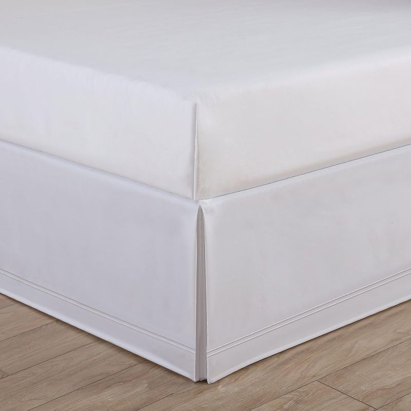 Photo 1 of (TWIN) Levinsohn Luxury Hotel Tailored Bed Skirt - Baratta Stitched Hem White