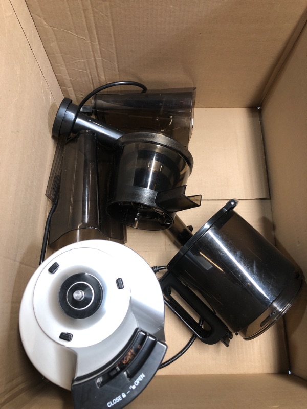 Photo 1 of (see all images) Cold Press Juicer - Masticating Juicer with 5.5" Feeding Chute, Fit Whole Fruits and Vegetables, Auto-cutting Auger, Easy to Clean, Black