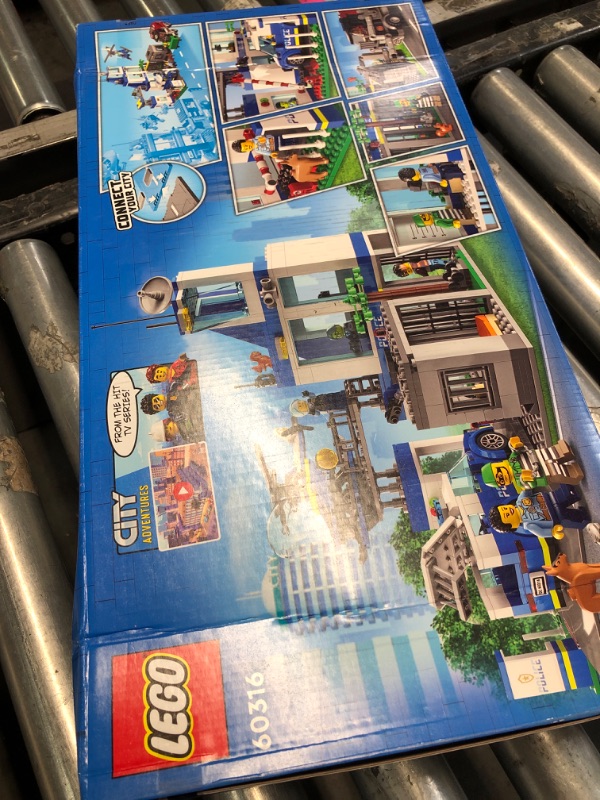 Photo 1 of (factory sealed)(see all images)LEGO City Police Station with Van, Garbage Truck & Helicopter Toy 60316, Gifts for 6 Plus Year Old Kids, Boys & Girls with 5 Minifigures and Dog Toy