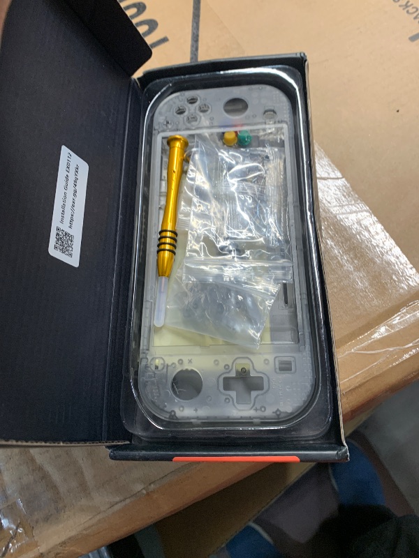 Photo 1 of eXtremeRate Clear Black DIY Replacement Shell for Nintendo Switch Lite, NSL Handheld Controller Housing with Screen Protector, Custom Case Cover for Nintendo Switch Lite