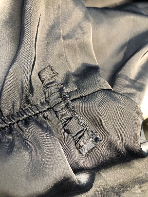 Photo 1 of **TIE WAS CUT OFF ON BOTH SIDES OF WAIST** BTFBM Women Long Sleeve Satin Dress 2025 Summer Spring Lapel V Neck Button Down Elegant Belted Ruched Maxi Shirt Dresses(Navy, X-Large)