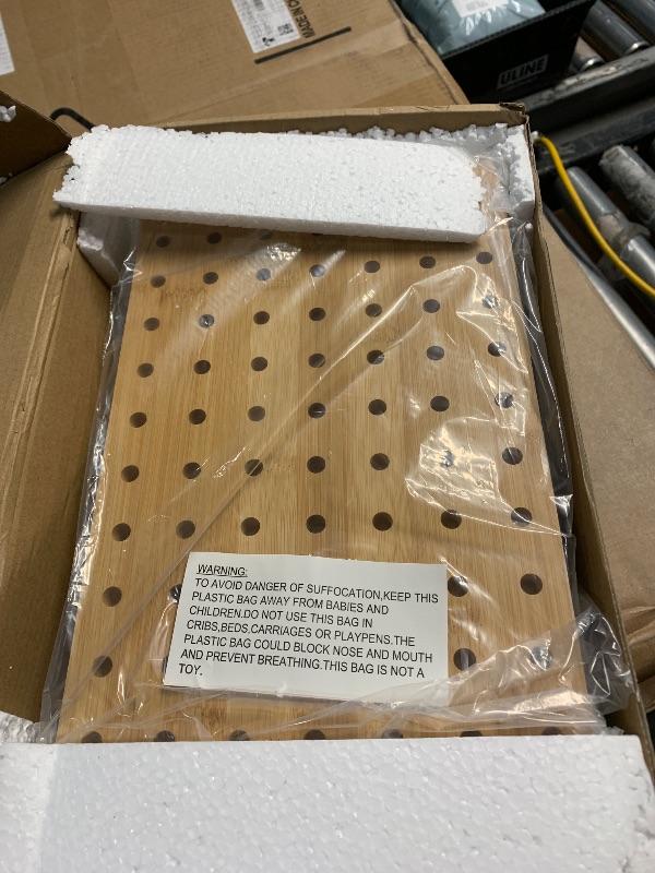 Photo 1 of ***MISSING PEGS*** Prosumers Choice Bamboo Charging Station for Multiple Devices - Wooden Charger Organizer with Removable Dividers for Phones, Tablets, and Laptops - 11 Inch Cable Organizer Box - Space-Saving Desk Dock