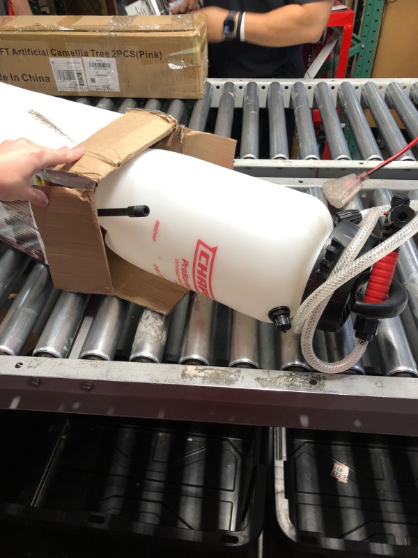 Photo 1 of ***(MAJOR DAMAGE/ SEE NOTES)***
Chapin 26021XP Made in USA 2-Gallon Heavy-Duty Compression Sprayer for Professional Use, with 3 nozzles -one Brass, Pressure Relief Valve, Comfort Grip Handle, Translucent White