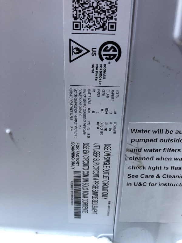 Photo 1 of ***HEAVILY USED AND DIRTY - SEE PICTURES - UNABLE TO TEST - LIKELY MISSING PARTS***
GE Profile ClearView Inverter Window AirConditioner Unit, 12,200 BTU,115 Volt,U-Shaped Adjustable Depth,Energy Efficient Cooling up to 550 sq ft.,Ultra Quiet, SMART Home C