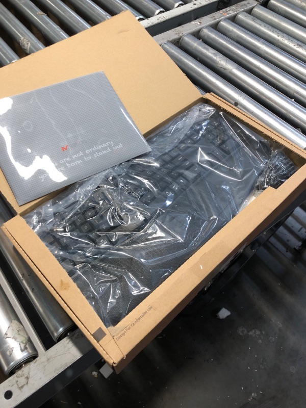 Photo 1 of **missing receiver** MEETION Ergonomic Wireless Keyboard and Mouse, Ergo Keyboard with Vertical Mouse, Split Cushioned Wrist Palm Rest, Natural Typing, Rechargeable, Full Size, Windows/Mac/Computer/Laptop, Black Director