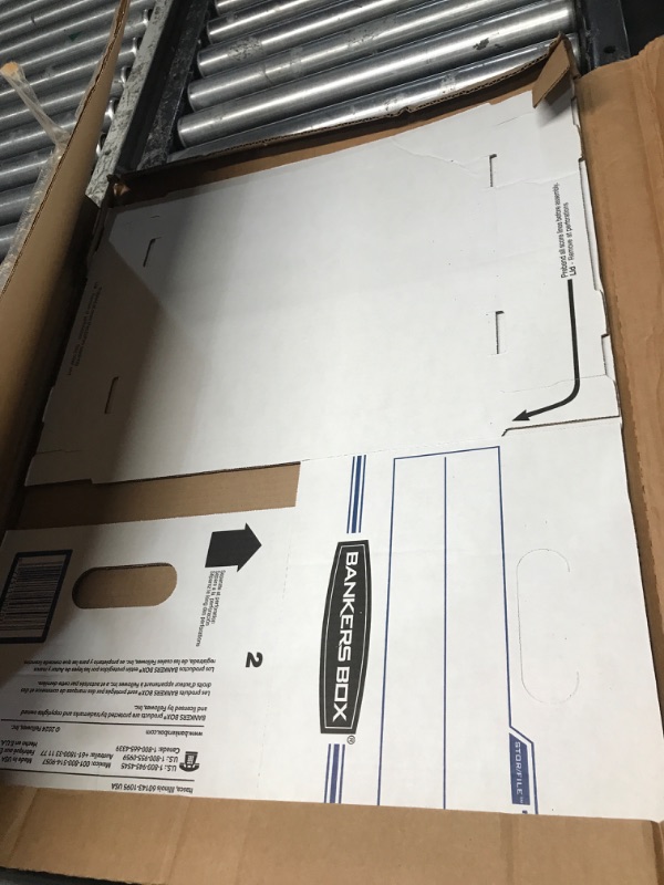Photo 1 of (Missing lid)STOR/FILE Basic Duty File Storage Boxes, Standard Assembly, Lift-off Lid, Letter/Legal, White/Blue