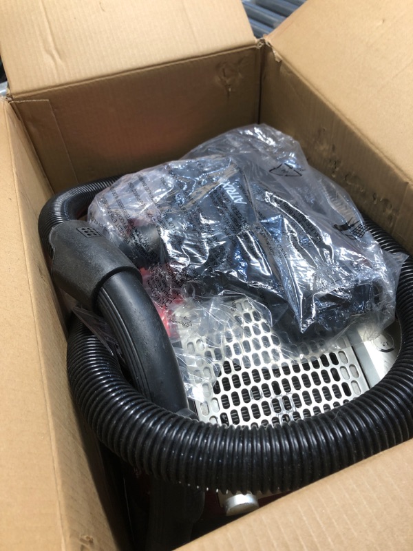 Photo 1 of **CORD IS CUT, NOT FUNCTIONAL-PARTS ONLY**
Atrix - Turbo Red HC1-AMZ Canister Vacuum with 6 Quart HEPA Filter and Variable Speed Motor