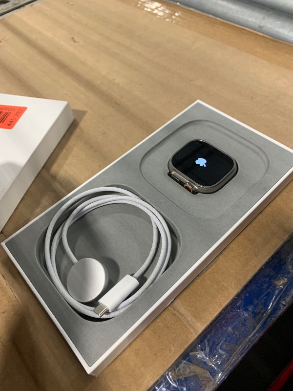 Photo 1 of **LOCKED** Apple Watch Ultra [GPS + Cellular 49mm] Titanium Case with Midnight Ocean Band, One Size (Renewed Premium)