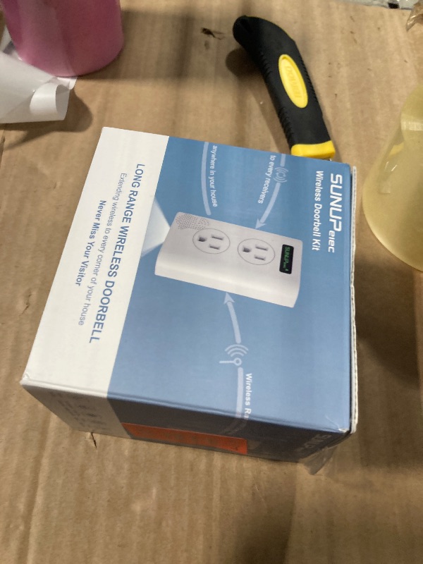 Photo 1 of Wireless Doorbell,Door Bell Kit with Extra Outlets & Nightlight,1400Ft Range,Doorbell Signal Extender,IP65 Waterproof,Do Not Disturb Mode,LED Flash,38 Chimes(White,2 Button & 2 Receiver)