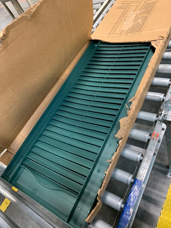 Photo 1 of 14.5 in. x 67 in. Louvered Vinyl Exterior Shutters Pair in Forest Green
