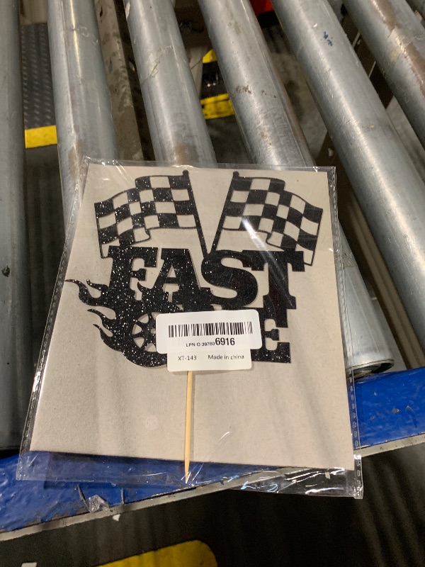 Photo 1 of Fast One Cake Topper-1st Birthday - Topper For Photo Booth Props & Backdrop Cake-Chequered Flag Race Car Themed Suppllies-1st Decor Boy or girl (FAST ONE)