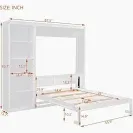 Photo 1 of [BOX 1 OF 2 ONLY FOR REPLACEMENTR PARTS ONLY] Space-Saving Full Size Murphy Bed with Storage Shelves, Ideal for Home or Office, White