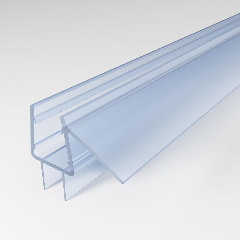 Photo 1 of ****similar***Frameless Shower Door Bottom Seal Strip for 3/8" (10mm) Thick Shower Glass, 36" Long Shower Sweep with Drip Rail, Vinyl Material, Clear - Stop Shower Leaks and Create a Water Barrier