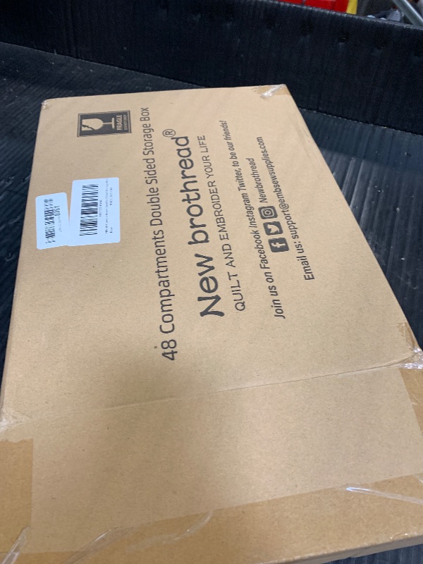 Photo 1 of New brothread Double-Sided Storage Organizer/Box with Total 48 Adjustable Compartments, Removable Dividers for Embroidery and Sewing Threads, Embroidery Floss, Needles, Beads, Small Crafts & Toys