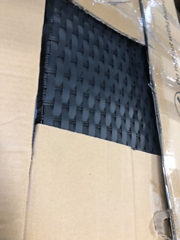 Photo 1 of **MISSING PARTS**YITAHOME Outdoor Storage Cabinet, Weather-proof Rattan Bar Table with Two Doors, Adjustable Shelves & Foldable Drawer, Wicker Patio Storage Box for Outdoor Cushions, Pool Tool and Garden Tools - Black