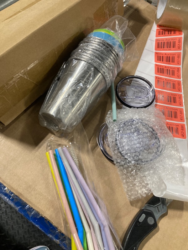 Photo 1 of ***MISSING PARTS***
Rommeka 12 Pack Kids Cups Spill Proof, 12oz Stainless Steel Sippy Cup with Straws and Lids, Water Tumbler with Colorful Silicone Sleeves for Kdis and Adults