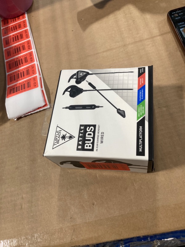 Photo 1 of Turtle Beach Battle Buds In-Ear Gaming Headset - Mobile & PC with 3.5mm, Xbox Series X, Xbox Series S, Xbox One, PS5, PS4, PlayStation – Lightweight, In-Line Controls, Black