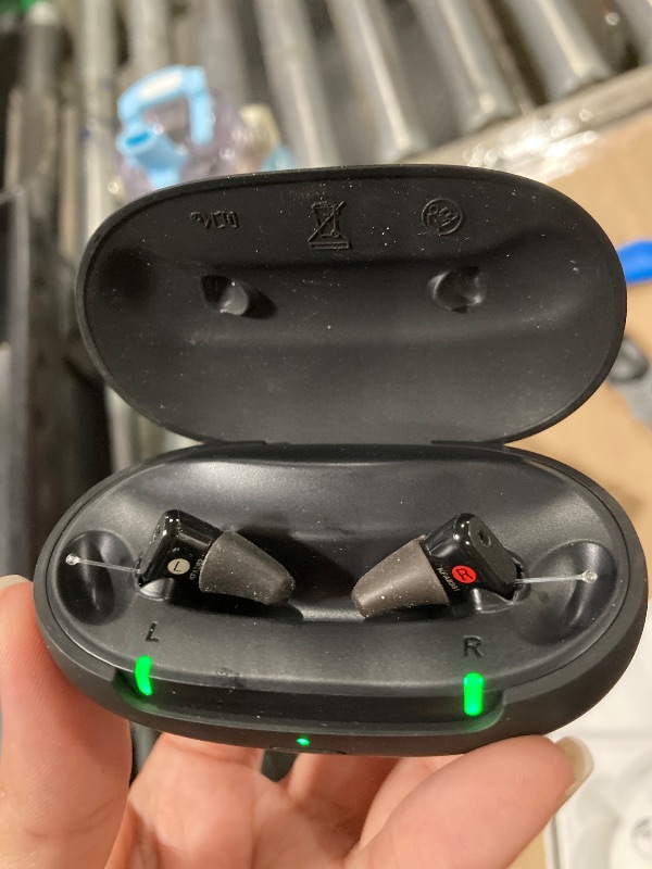 Photo 1 of **RIGHT SIDE DOESN'T WORK** Sony CRE-C20 Self-Fitting OTC Hearing Aids for Mild to Moderate Hearing Loss, Prescription-Grade Sound Quality, Compact Virtually Invisible Design, Customizable App, and Rechargeable Battery