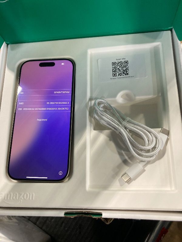Photo 1 of ***NON-ORIGINAL CHARGER***
Apple iPhone 16 Pro, US Version, 1TB, Natural Titanium - Unlocked (Renewed Premium)
