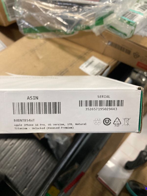 Photo 1 of ***NON-ORIGINAL CHARGER***
Apple iPhone 16 Pro, US Version, 1TB, Natural Titanium - Unlocked (Renewed Premium)