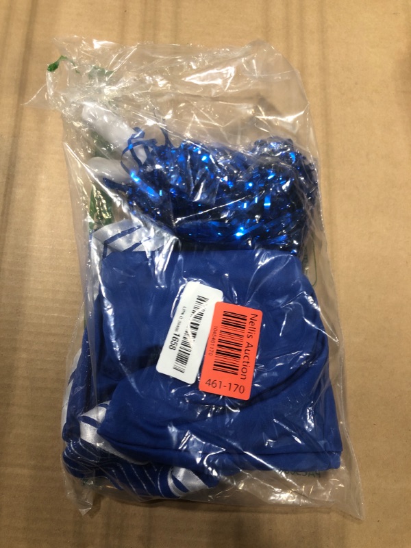 Photo 1 of ****MISSING SOCKS AND BOW*** SATINIOR 4 Pcs Cheerleader Costumes for Women Adults Girls Cheer Uniform Outfit for 2025 Halloween(Large,Blue)