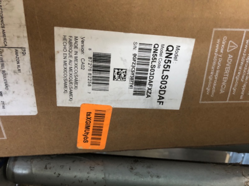 Photo 1 of ***SOLD AS PARTS***
SAMSUNG 55-Inch Class QLED 4K The Frame LS03B Series, Quantum HDR, Art Mode, Anti-Reflection Matte Display, Slim Fit Wall Mount Included, Smart TV w/ Alexa Built-In (QN55LS03BAFXZA)