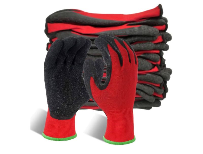 Photo 1 of 12 Pairs Work Gloves for Men and Women, Nitrile Coated Safety Protective Gloves with Grip, Ideal for Gardening, Warehouse, Mechanic, Light Duty Construction Work,Large 12 PACKS 