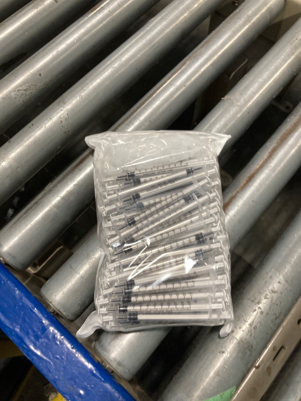 Photo 1 of 100 Pack 1ml Syringe with Cap for Liquid, 1cc Plastic Small Syringes with Cover, Non-Sterile, No Needle