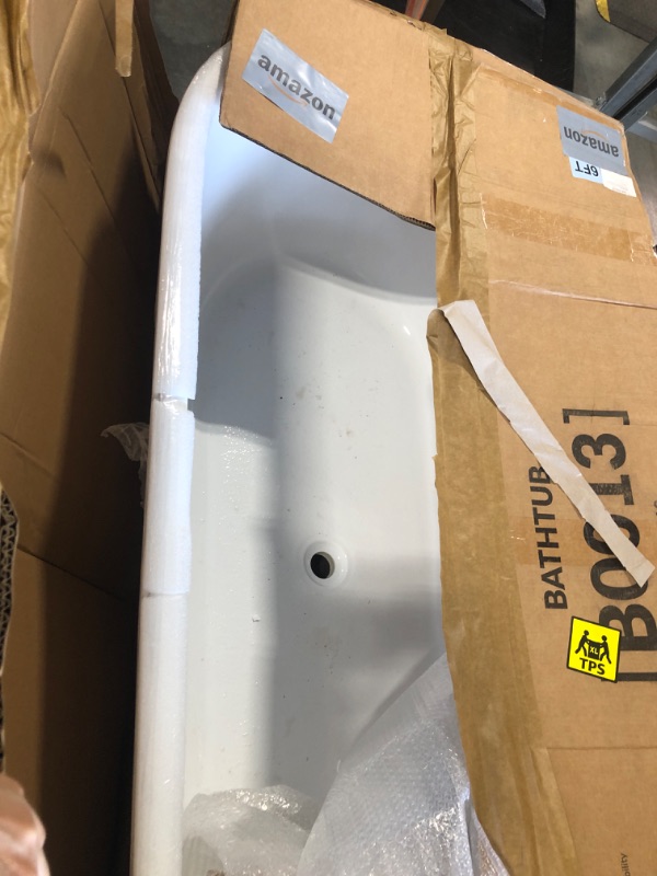 Photo 1 of ***HEAVY ITEM***WOODBRIDGE 67" Acrylic Freestanding Bathtub Contemporary Soaking White Tub with Brushed Nickel Overflow and Drain?B-0013