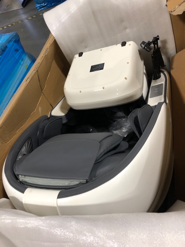 Photo 1 of ***MAY NEED A TRUCK***KTENTITO Massage Chair Full Body, 2025 Zero Gravity SL-Track Shiatsu Massage Chairs Recliner with AI Voice, LED Backlight Remote Control, Waist & Calf Heating Phone Controller and Holder G6 White Grey
