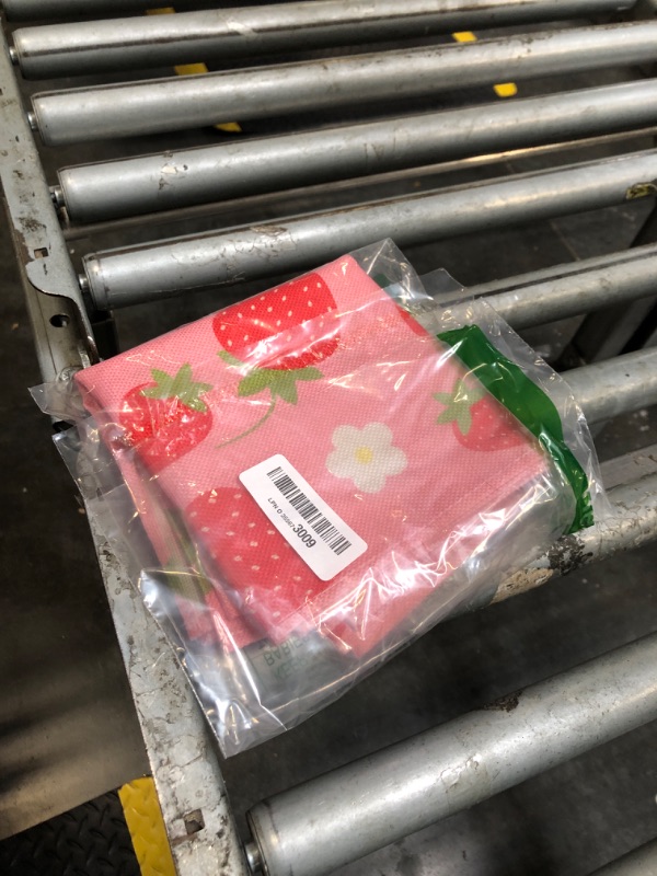 Photo 1 of Summer Decorations Strawberry Table Runner Strawberry Shortcake Decor Strawberry First Birthday Spring Summer Decorations for Home Party