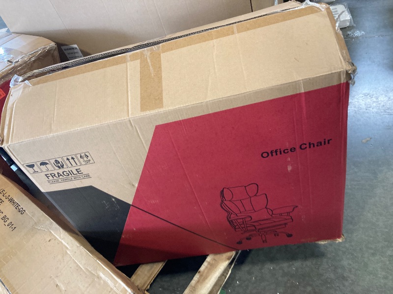 Photo 1 of Efomao Desk Office Chair 400LBS, Big and Tall Office Chair, PU Leather Computer Chair, Executive Office Chair with Leg Rest and Lumbar Support, Black Office Chair