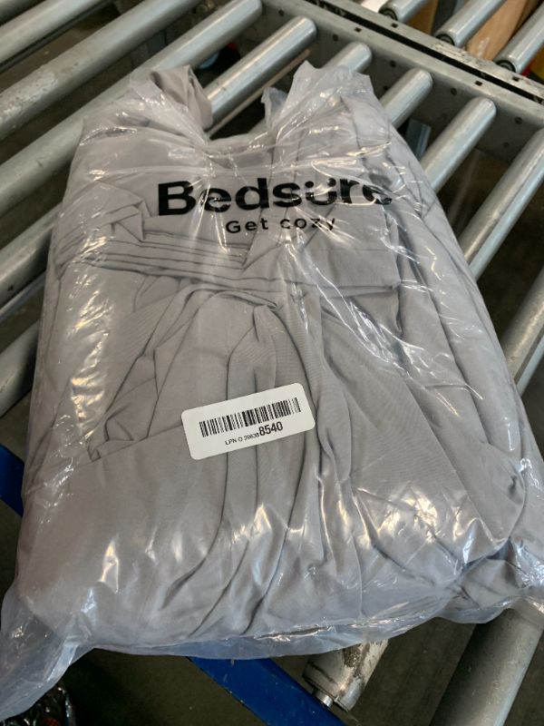 Photo 1 of **MISSING COMFORTER**Bedsure King Size Comforter Set - Bedding Sets King 7 Pieces, Pintuck Bed in a Bag Grey Bed Set with Comforter, Sheets, Pillowcases & Shams