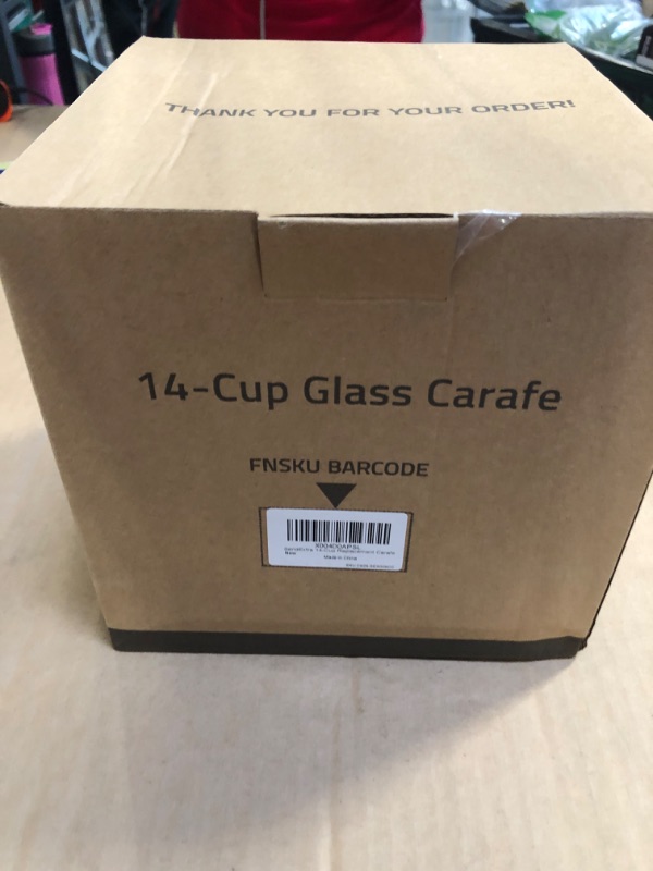 Photo 1 of 14-Cup Glass Replacement Coffee Carafe Compatible with Cuisinart Coffee Maker Models DCC-2200, DCC-2600, DCC-2800, DCC-3200, and DCC-3200P1, Coffee Pot Decanter Pitcher, Black Handle