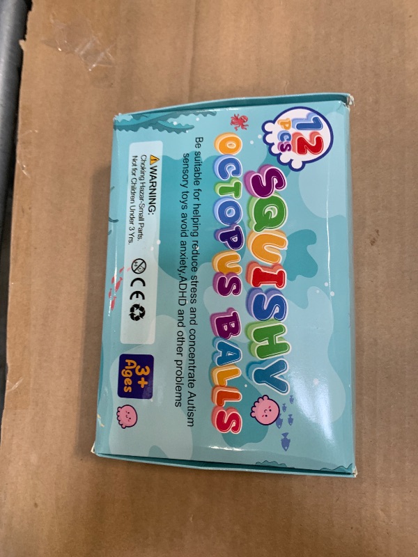 Photo 1 of 12 Pack Fidget Stress Balls for Adults, Cute Octopus Stress Relief Stress Ball, Bulk Squishy Squeeze Ball Set and Birthday Party Favors
