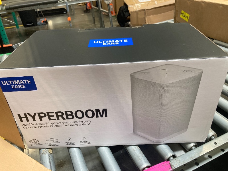 Photo 1 of **NO SOUND**Ultimate Ears HYPERBOOM Portable Bluetooth Speaker - Loud Wireless Speaker with Big Bass, Water-Resistant IPX4, 150 Ft Range, 24-Hour Battery Life - White