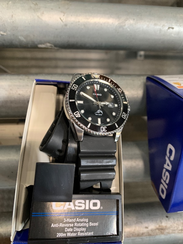 Photo 1 of Casio MQ24 Series | Quartz Analog Watch for Men | Black/Gold | Water Resistant | Resin Case | Resin Band | Resin Glass | Three Hand Analog (HR, Min, SEC) | Classic Design | 3 Year Battery