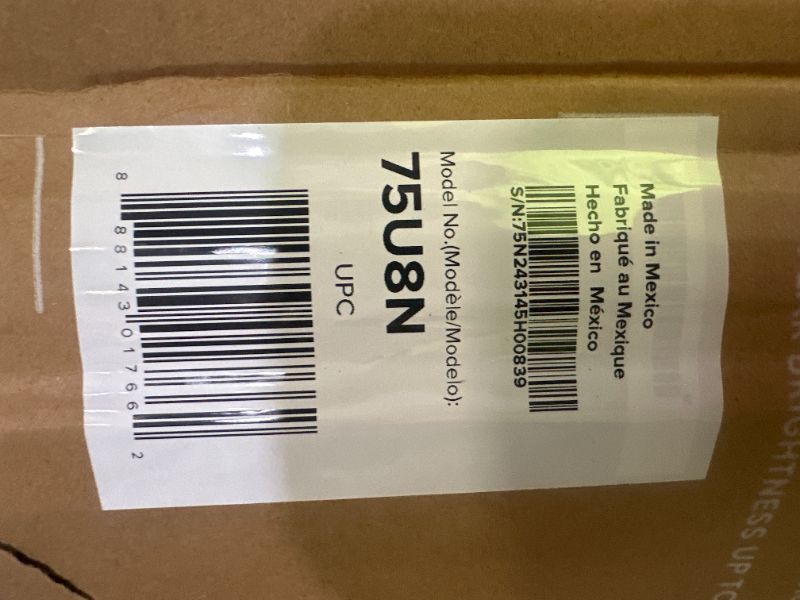 Photo 1 of [FACTORY SEALED, ONLY OPENED AT NELLIS FOR INSPECTION] Hisense 75-Inch Class U8 Series Mini-LED ULED 4K UHD Google Smart TV (75U8N) - QLED, Dolby Vision IQ, Dolby Atmos, Full Array Local Dimming Pro, 144Hz Game Mode Pro, Alexa Compatibility
