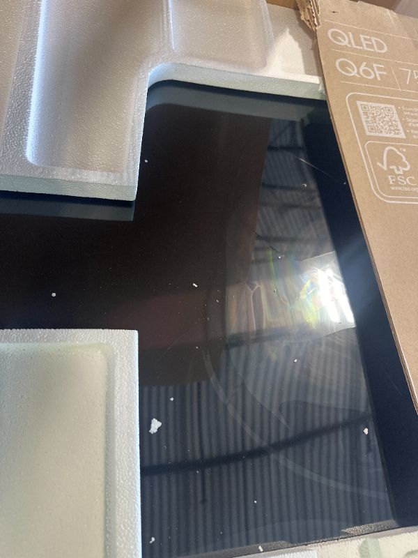 Photo 1 of [DAMAGED SCREEN] SAMSUNG 75-Inch Class QLED Q6F Series Smart TV (2025 Model, 75Q6F) Q4 Lite Processor, Quantum HDR, Motion Xcelerator 60Hz, Color Booster, 4K Upscaling, with Alexa Speaker