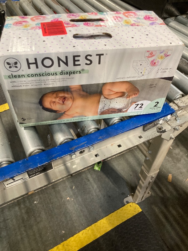 Photo 1 of The Honest Company Clean Conscious Diapers for Sensitive Skin | Up to 100% Leakproof | Hypoallergenic, Fragrance Free | Girl Prints | Club Box, Size 2 (12-18 lbs), 72 Count (Prints May Vary)