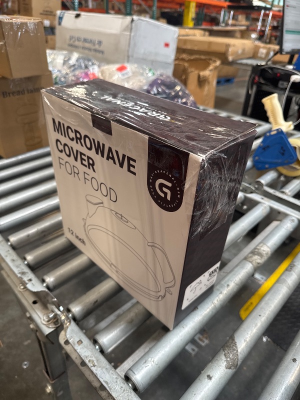 Photo 1 of 12 Inch Microwave Splatter Cover, Upgraded Microwave Cover for Food with Water Steamer, Integrated Handle, Splatter Guard, Cookware Lid, House Warming Gifts New Home, Grey